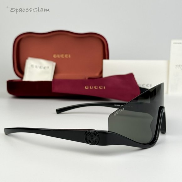 Gucci Women Sunglasses Black Grey Shield Mask GG1650S 001 NEW AUTHENTIC main image 8